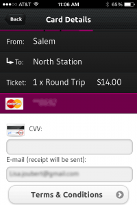 My email was stored in the app, but not the CVV for the card. 